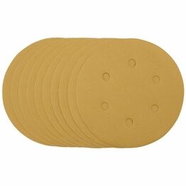 Draper 64265 Gold Sanding Discs with Hook & Loop, 150mm, 320 Grit (Pack of 10)