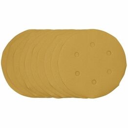Draper 64282 Gold Sanding Discs with Hook & Loop, 150mm, 400 Grit (Pack of 10)