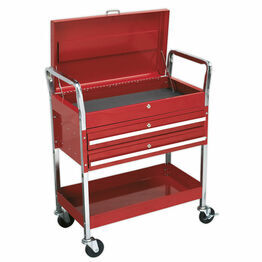 Sealey CX1042D Trolley 2-Level Heavy-Duty with Lockable Top & 2 Drawers