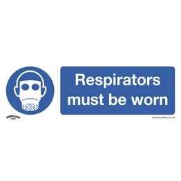 Sealey SS56P10 Mandatory Safety Sign - Respirators Must Be Worn - Rigid Plastic - Pack of 10