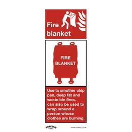 Sealey SS53P10 Safe Conditions Safety Sign - Fire Blanket - Rigid Plastic - Pack of 10