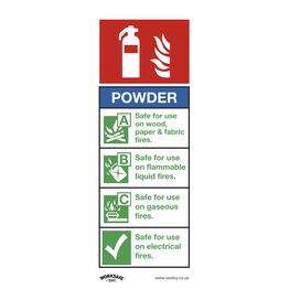 Sealey SS52P10 Safe Conditions Safety Sign - Powder Fire Extinguisher - Rigid Plastic - Pack of 10