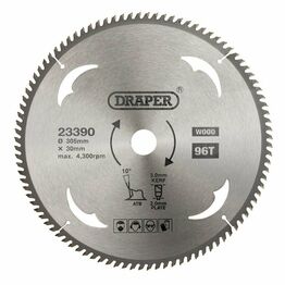 Draper 23390 TCT Circular Saw Blade for Wood, 305 x 30mm, 96T