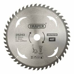 Draper 28243 TCT Construction Circular Saw Blade, 305 x 30mm, 48T