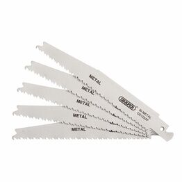 Draper 38755 Bi-metal Reciprocating Saw Blades for Metal Cutting, 150mm, 8-14tpi (Pack of 5)