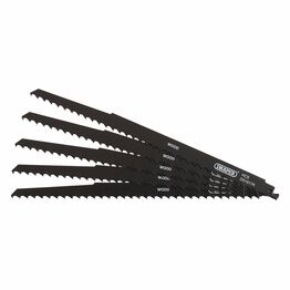 Draper 42615 Reciprocating Saw Blades for Pruning & Coarse Wood & Plastic Cutting, 300mm, 3tpi (Pack of 5)