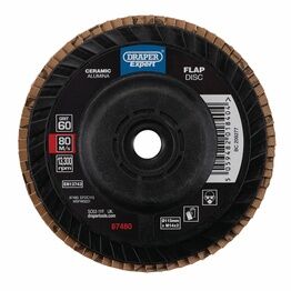 Draper 87480 Draper Expert Ceramic Flap Disc, 115mm, M14, 60 Grit