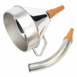 Sealey FM20F Funnel Metal with Flexible Spout & Filter &#8709;200mm