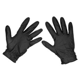 Sealey Black Diamond Grip Extra-Thick Nitrile Powder-Free Gloves - Pack of 50