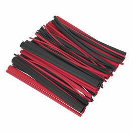 Sealey HSTAL72BR Heat Shrink Tubing Assortment 72pc Black & Red Adhesive Lined 200mm
