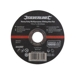 Silverline Heavy Duty Multipurpose Slitting Disc Flat 115 x 1 x 22.23mm