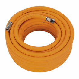 Sealey AHHC1538 Air Hose 15m x &#8709;10mm Hybrid High Visibility with 1/4"BSP Unions