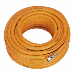 Sealey AHHC20 Air Hose 20m x &#8709;8mm Hybrid High Visibility with 1/4"BSP Unions