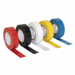 Sealey ITMIX10 PVC Insulating Tape 19mm x 20m Mixed Colours Pack of 10