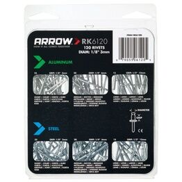 Arrow ARK6120 Assorted Rivets Pack 120