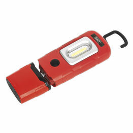 Sealey LED3601R Rechargeable 360° Inspection Lamp 3W COB + 1W LED Red Lithium-Polymer