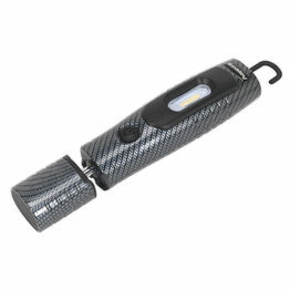 Sealey LED3602CF Rechargeable 360° Inspection Lamp 7 SMD + 3W LED Carbon Fibre Effect Lithium-ion