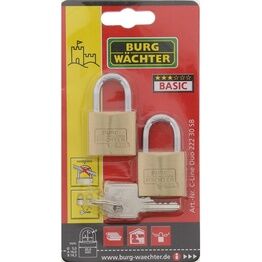 Burg-Wächter 6341 Light Security Brass Padlock Multi-Pack Keyed Alike