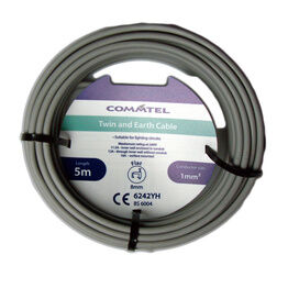 Commtel FLPP000STV Twin and Earth Cable 5m 1mm
