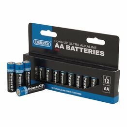 Draper 03972 Draper Powerup Ultra Alkaline Aa Batteries (Pack Of 12)