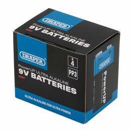 Draper 03981 Draper Powerup Ultra Alkaline 9V Batteries (Pack Of 4)