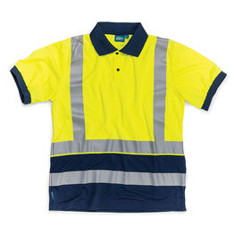 Tough Grit Hi-Vis 2-Tone Polo Shirt Yellow/Navy