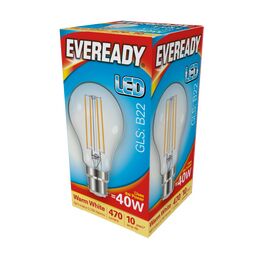 Eveready S15483 LED Filament GLS B22 470LM BC