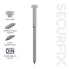 Securfix T11295C Coach Screws DIN571 M8 x 70mm
