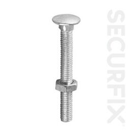 Securfix Trade Pack T10854 Carriage Bolt Zinc Plated M8X75mm