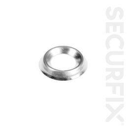 Securfix Trade Pack T10505 Cup Washers Nickle Plated No.8