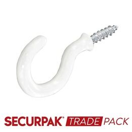 Securpak Trade Pack T10117 Cup Hook White 38mm