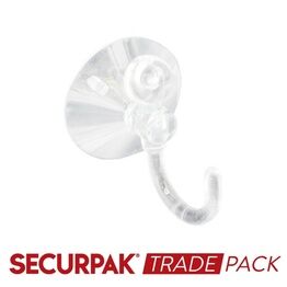 Securpak Trade Pack T10142 Suction Hook Clear 35mm
