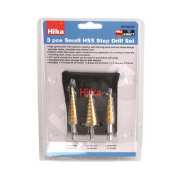 Hilka 3 pce Small HSS Step Drill Set