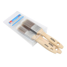 Hilka 3 pce Wooden Synthetic Bristle Paint Brushes