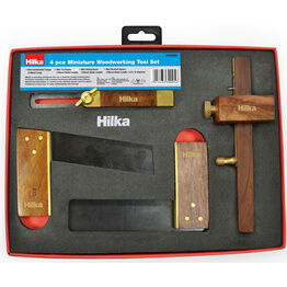 Hilka 4 pce Miniature Woodworking Tool Set in PU