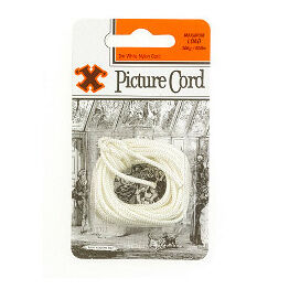 X 12840 Picture Cord - White Nylon (Blister Pack)