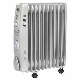 Sealey RD2500T Oil Filled Radiator 2500W/230V 11 Element with Timer