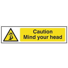 Scan Caution Mind Your Head - PVC Sign 200 x 50mm
