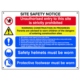 Scan Composite Site Safety Notice - FMX Sign 800 x 600mm
