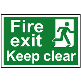 Scan Fire Exit Keep Clear - PVC Sign 300 x 200mm