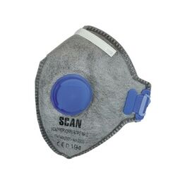 Scan Fold Flat Disposable Odour Mask Valved FFP2 Protection (Pack 3)