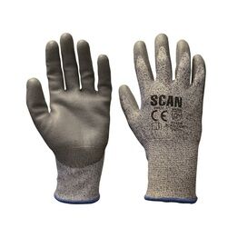 Scan Grey PU Coated Cut 5 Gloves