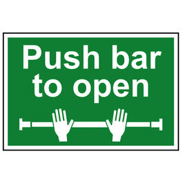 Scan Push Bar To Open - PVC Sign 300 x 200mm
