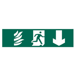 Scan Running Man Arrow Down - PVC Sign 200 x 50mm