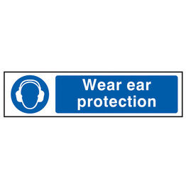 Scan Wear Ear Protection - PVC Sign 200 x 50mm