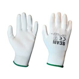 Scan White PU Coated Gloves (Pack 12)