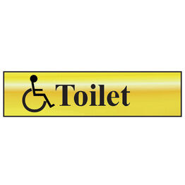 Scan Disabled Toilet - Polished Brass Effect 200 x 50mm