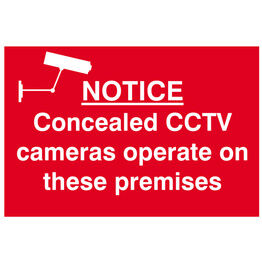 Scan Notice Concealed CCTV Camera - PVC Sign 300 x 200mm