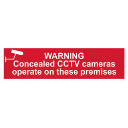 Scan Warning Concealed CCTV Camera - PVC Sign 200 x 50mm