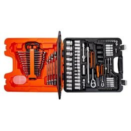 Bahco S108 1/4in & 1/2in Drive Socket & Combination Spanner Set, 108 Piece